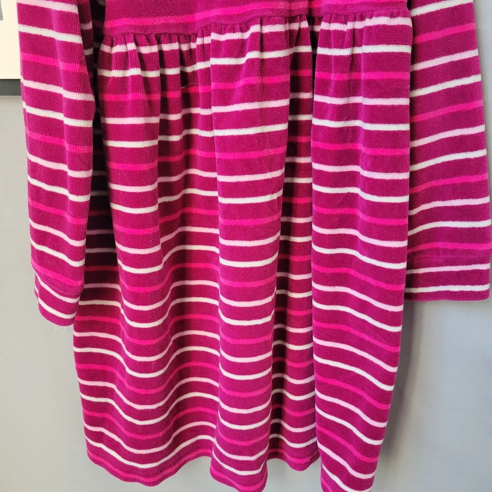 Hanna Andersson Girl's Signature Striped Velour Play Dress Pink 120 or 6-7‎